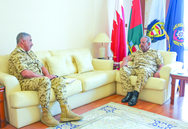 BDF Commander-in-Chief Field Marshal Shaikh Khalifa bin Ahmed Al Khalifa received Royal Medical Services (RMS) Commander Brigadier General Dr Shaikh Fahad bin Khalifa Al Khalifa. The Commander-in-Chief commended the continuous medical and therapeutic advancements, as well as the sustained healthcare progress achieved by the RMS of the BDF.